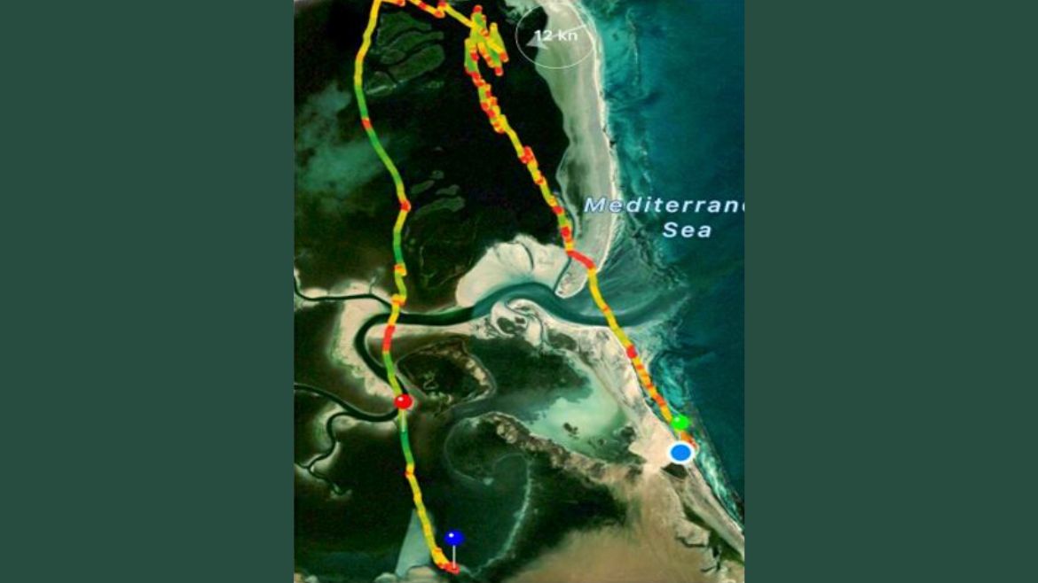 Djerba-Zarzis: Bei Flut/Hochwasser für Fortgeschrittene begleitete Downwinder durch die Lagunenlandschaft von über 8 km möglich