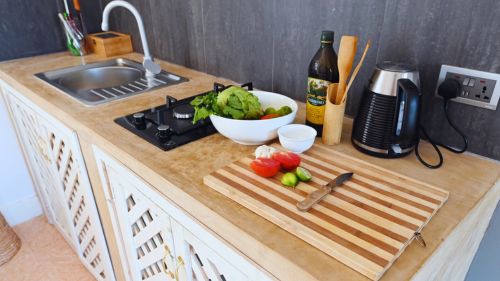 Sansibar: Kochbereich des Appartements Sansibar: Kochbereich des Appartements