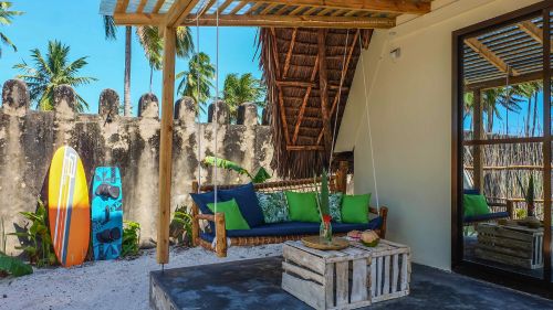 Sansibar: Terrassenbereich der Bungalows Sansibar: Terrassenbereich der Bungalows