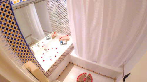 Djerba-Zarzis: Badezimmer im Standardzimmer des Komforthotel Zarzis Djerba-Zarzis: Badezimmer im Standardzimmer des Komforthotel Zarzis