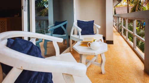 Sansibar: Balkon des Appartements Sansibar: Balkon des Appartements