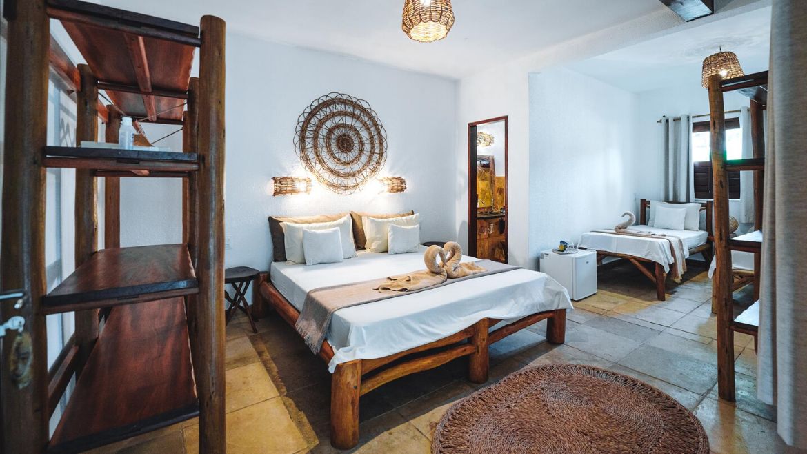 Ilha do Guajiru: Das Kitehaus verfügt über zwei Superior Zimmer, wo bis zu fünf Personen Platz finden Ilha do Guajiru: Das Kitehaus verfügt über zwei Superior Zimmer, wo bis zu fünf Personen Platz finden