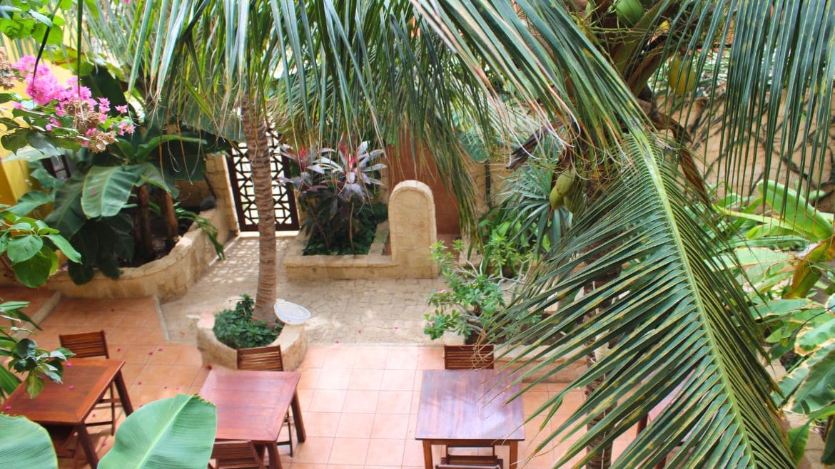 Boa Vista: Blick in den Innenhof der Surflodge Boa Vista: Blick in den Innenhof der Surflodge
