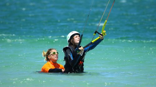 Langebaan: Das Flachwasser und der große Stehbereich bieten ideale Bedingungen Langebaan: Das Flachwasser und der große Stehbereich bieten ideale Bedingungen