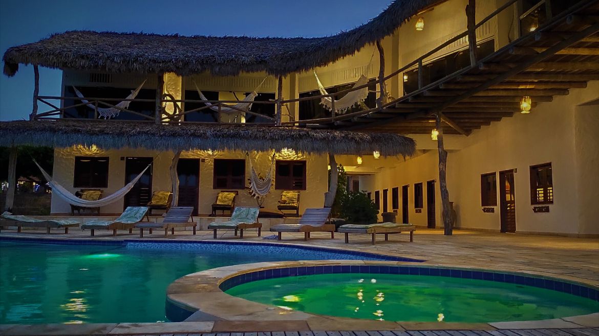 Ilha do Guajiru: Das Kitehaus am Abend Ilha do Guajiru: Das Kitehaus am Abend