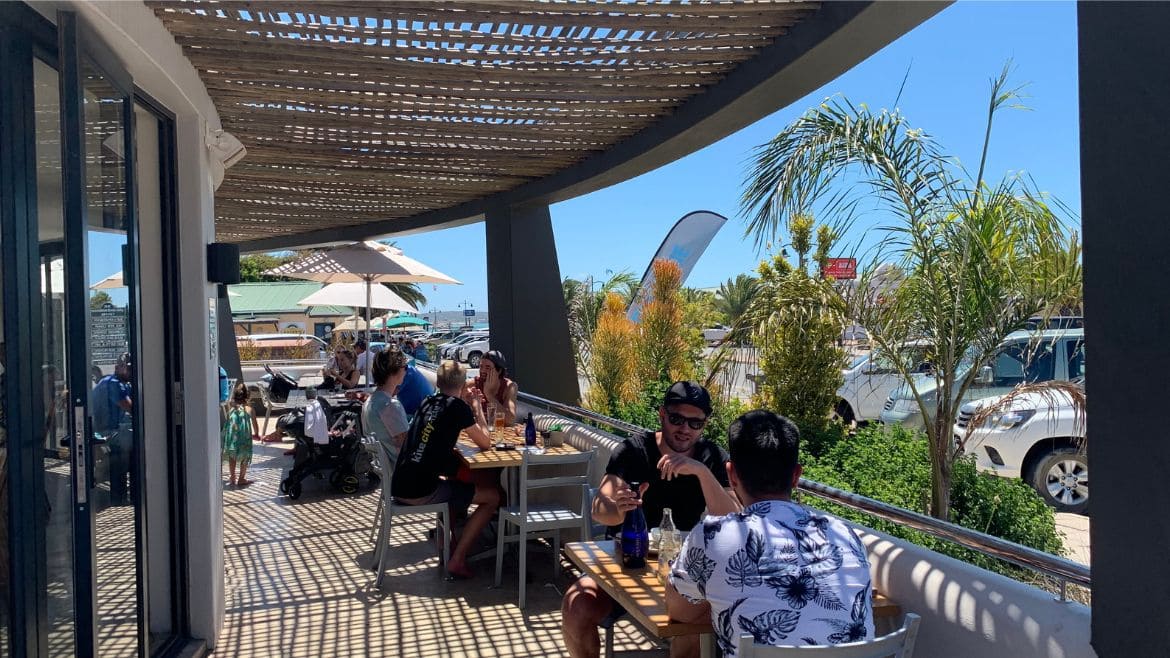 Langebaan: Das Restaurant verfügt teilweise über einen Strandblick Langebaan: Das Restaurant verfügt teilweise über einen Strandblick