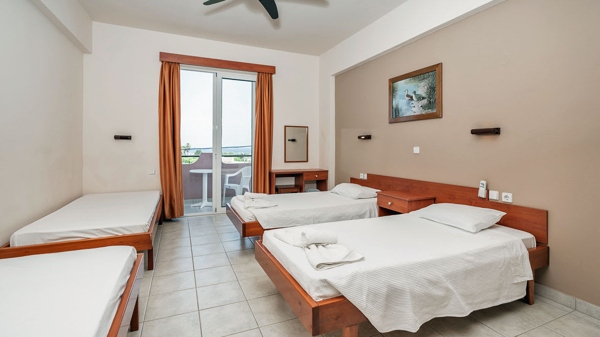 Rhodos: Die Zimmer im Surfhotel sind einfach und sauber. Rhodos: Die Zimmer im Surfhotel sind einfach und sauber.