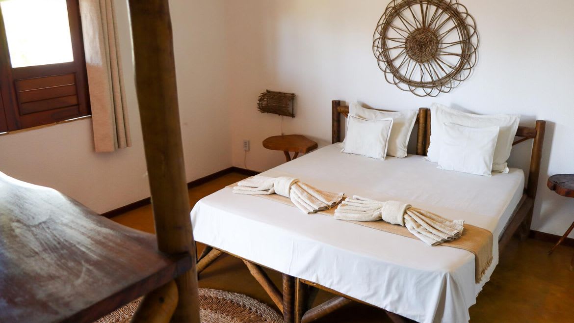 Ilha do Guajirú: Doppelbett im Gardenhouse