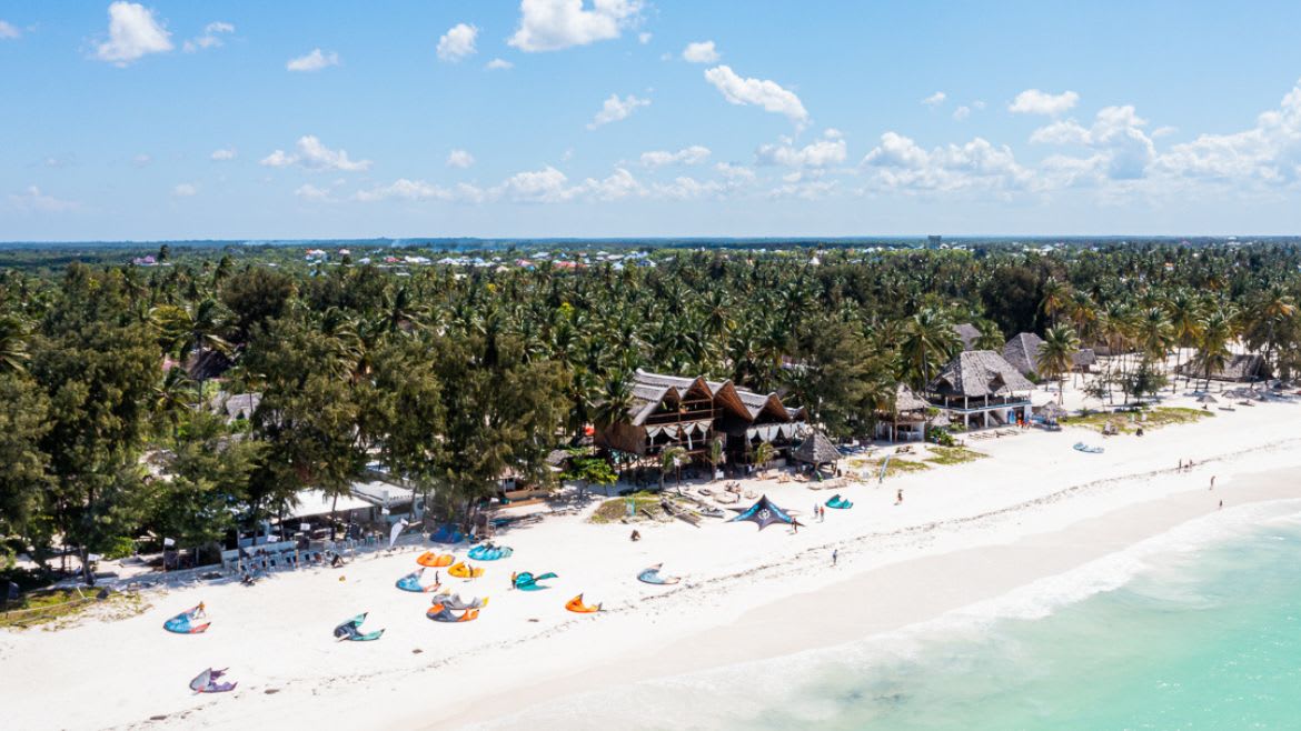 Drohnenaufnahme vom Paje Beach