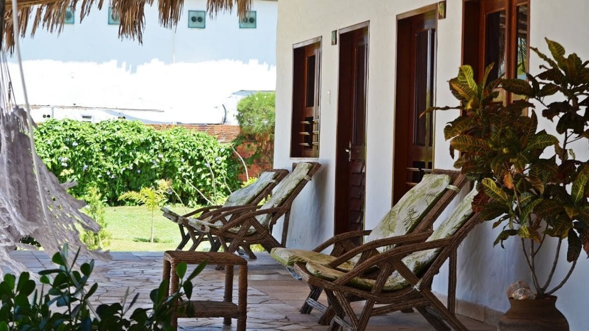 Ilha do Guajiru: Einige Zimmer verfügen über eine eigene kleine Terrasse Ilha do Guajiru: Einige Zimmer verfügen über eine eigene kleine Terrasse