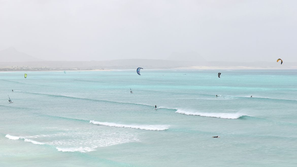 Kapverden: Für alle ausreichend Platz an der Kite- und Wind/Wingsurf Station Boa Vista 