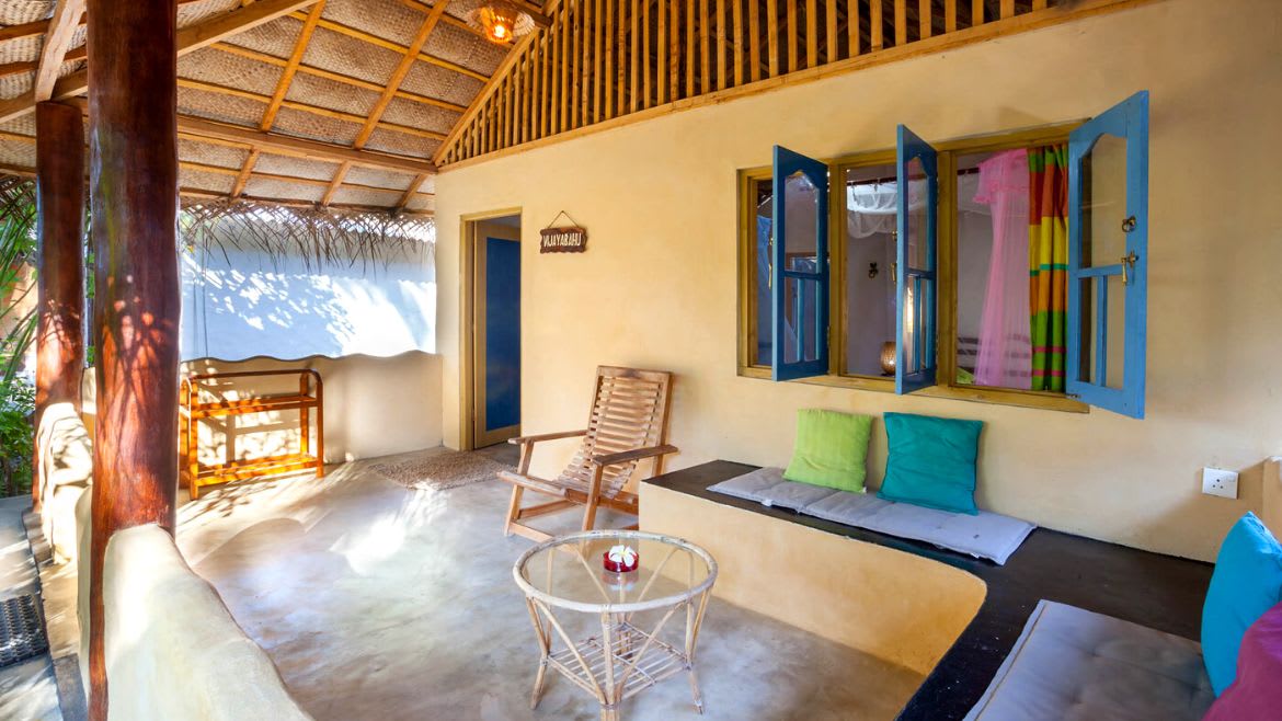 Kalpitiya: Terrasse der Familien Cabanas Kalpitiya: Terrasse der Familien Cabanas