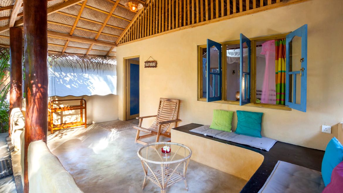 Kalpitiya: Terrasse der Familien Cabanas Kalpitiya: Terrasse der Familien Cabanas