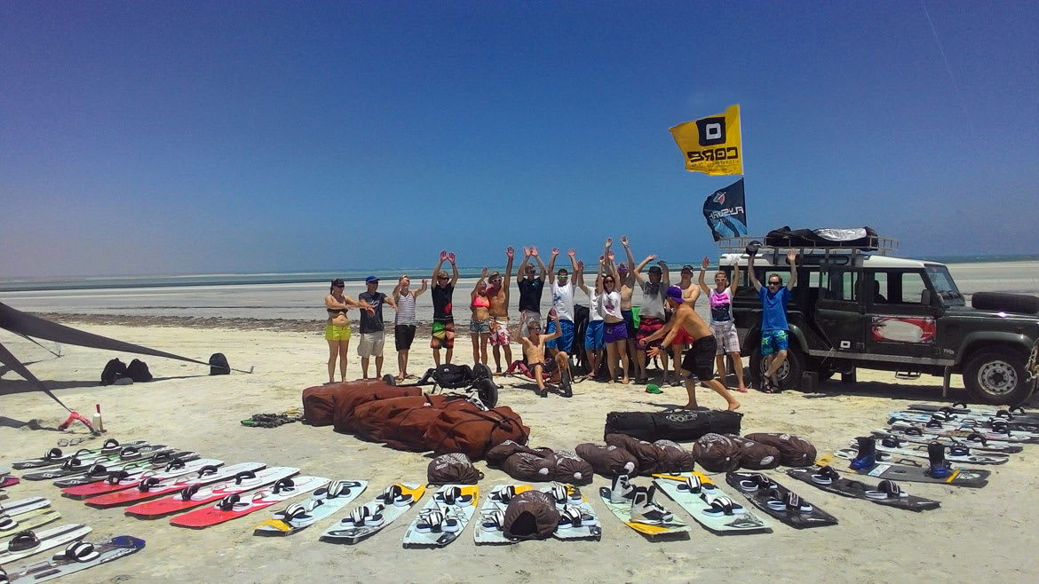 Djerba-Zarzis: Gruppe während des Kite Camps Djerba-Zarzis: Gruppe während des Kite Camps