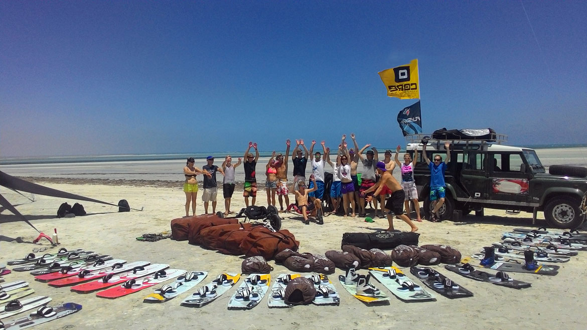 Djerba-Zarzis: Gruppe während des Kite Camps Djerba-Zarzis: Gruppe während des Kite Camps