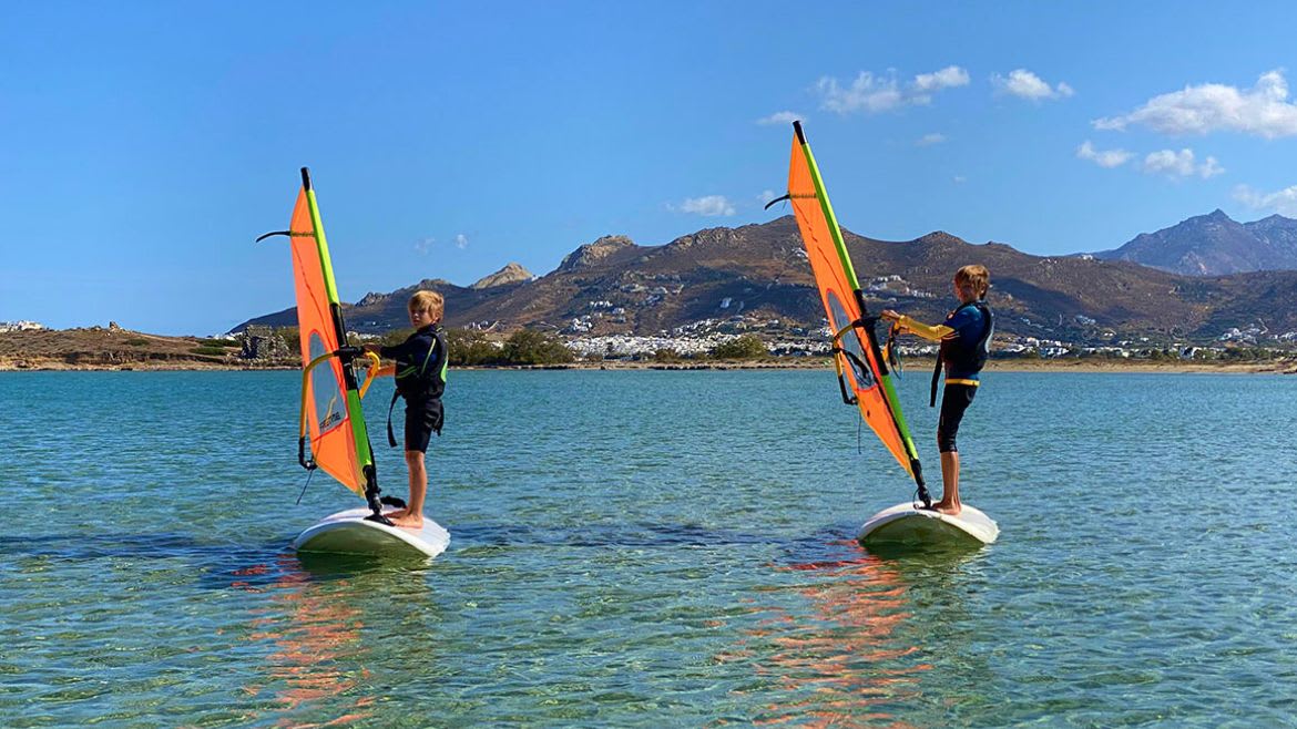 Naxos: Kinderschulung in der Lagune