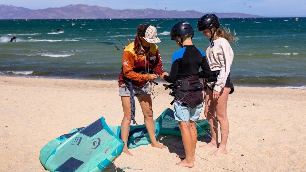 Schulungsbild am Strand