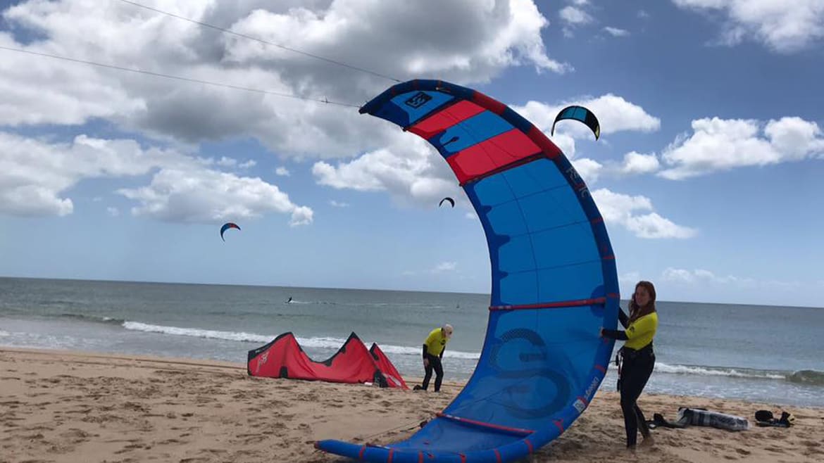 Algarve: Kitestart üben