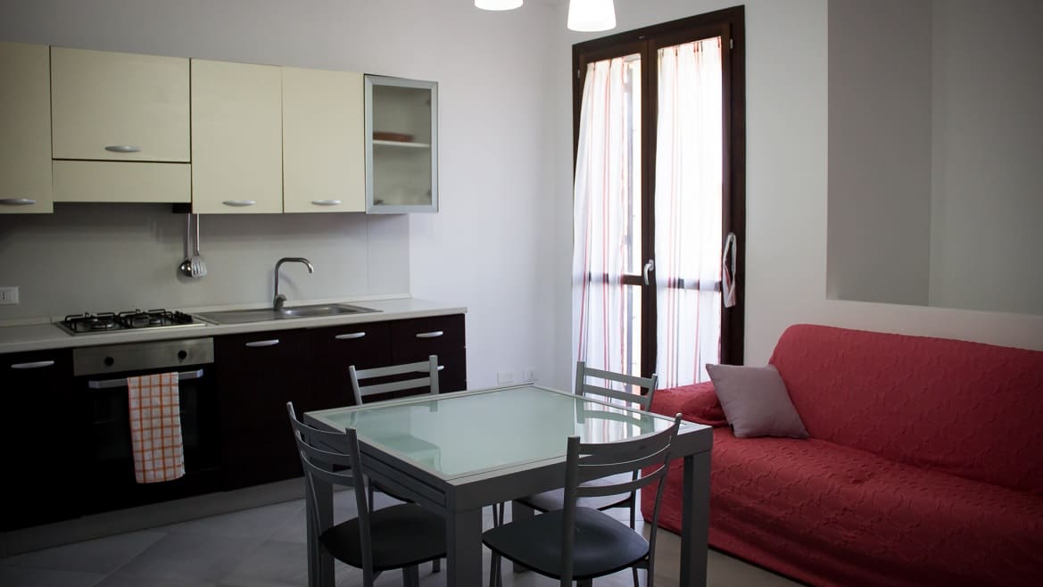 Marsala: Koch- und Essbereich in den Surfer Appartements Marsala: Koch- und Essbereich in den Surfer Appartements