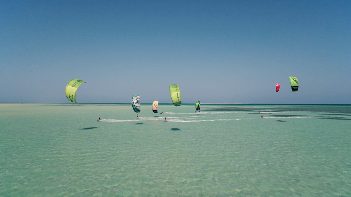 Hamata: Lagunenbild von der Kitesurfstation