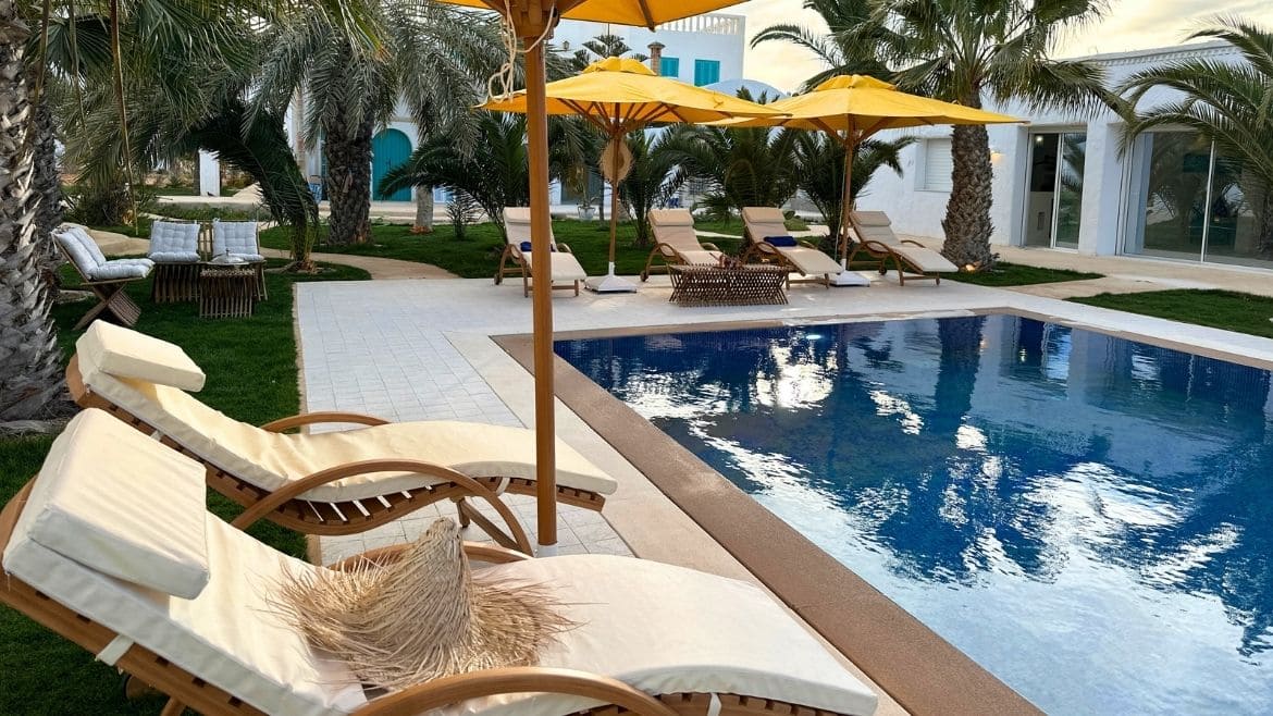 Djerba-Zarzis: Liegen und Pooltücher stehen zur Verfügung Djerba-Zarzis: Liegen und Pooltücher stehen zur Verfügung