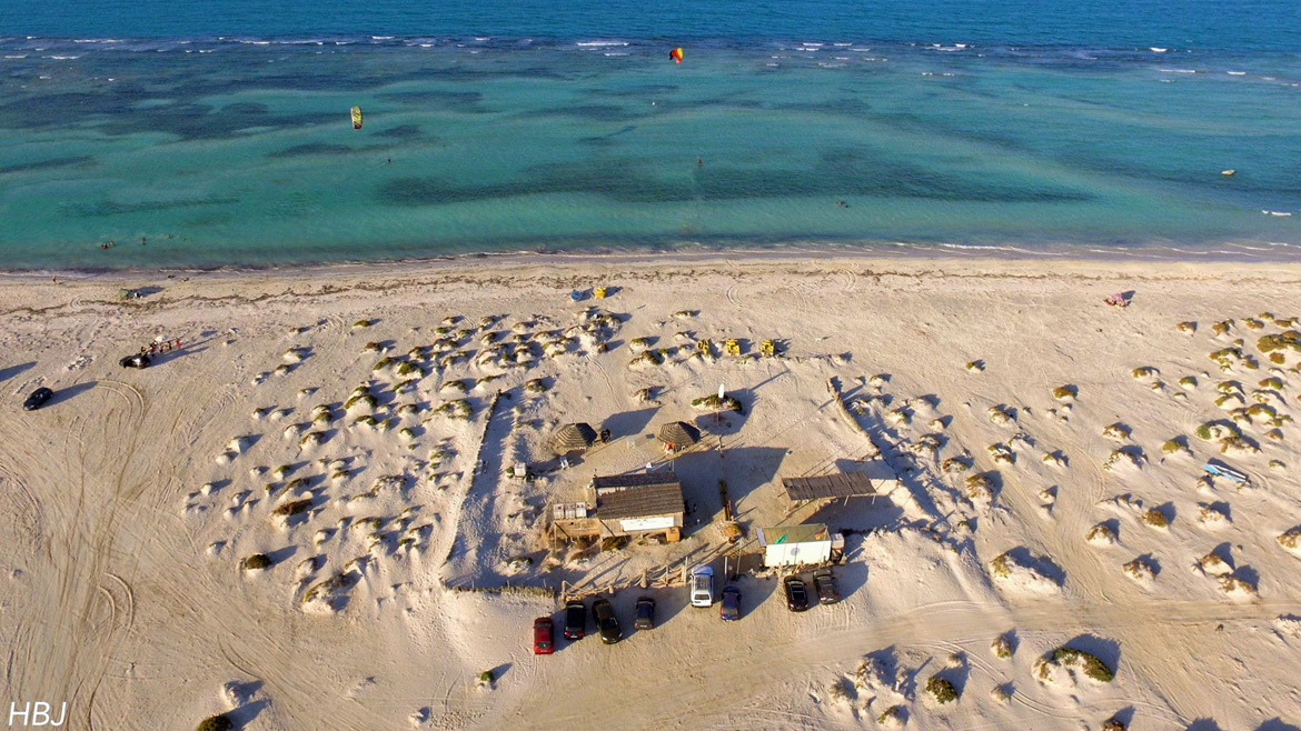 Djerba-Zarzis: Luftaufnahme von der Kitesurf Station Djerba-Zarzis: Luftaufnahme von der Kitesurf Station