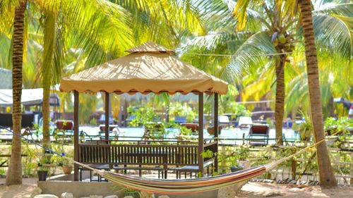 Kalpitiya: Relaxzone in der Anlage der Palmen Bungalows Kalpitiya: Relaxzone in der Anlage der Palmen Bungalows