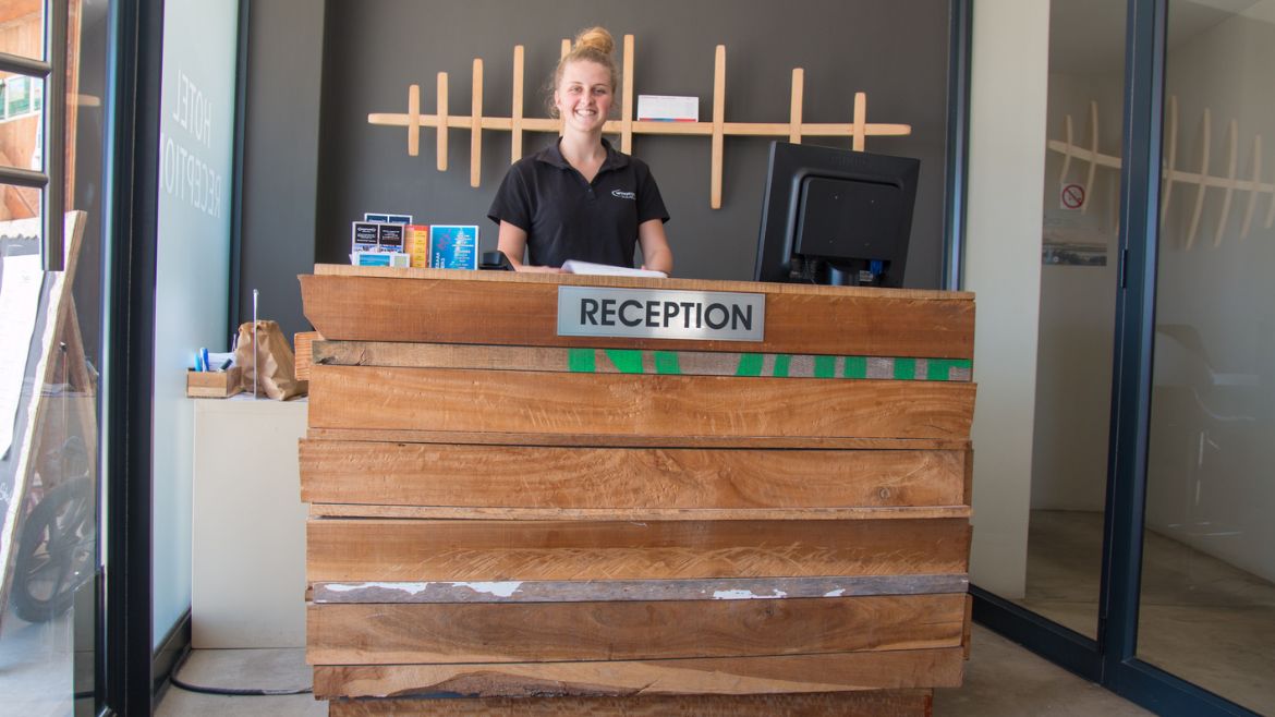 Langebaan: Rezeption des Kitehotels