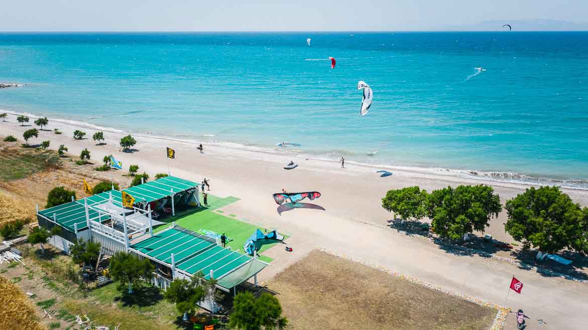 Rhodos-Theologos: Blick von oben auf die Station