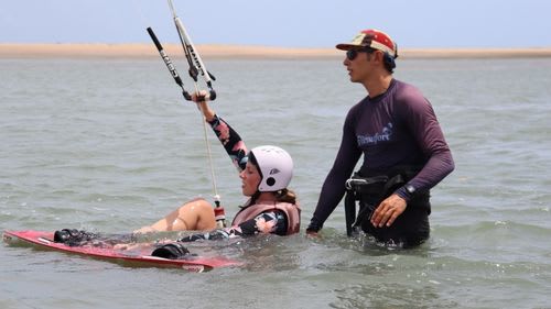 Ilha do Guajiru: Schulungsbild von der Kitesurf Station Ilha do Guajiru: Schulungsbild von der Kitesurf Station
