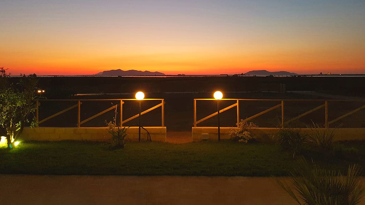 Marsala: Sonnenuntergang vor der Kitevilla Marsala: Sonnenuntergang vor der Kitevilla