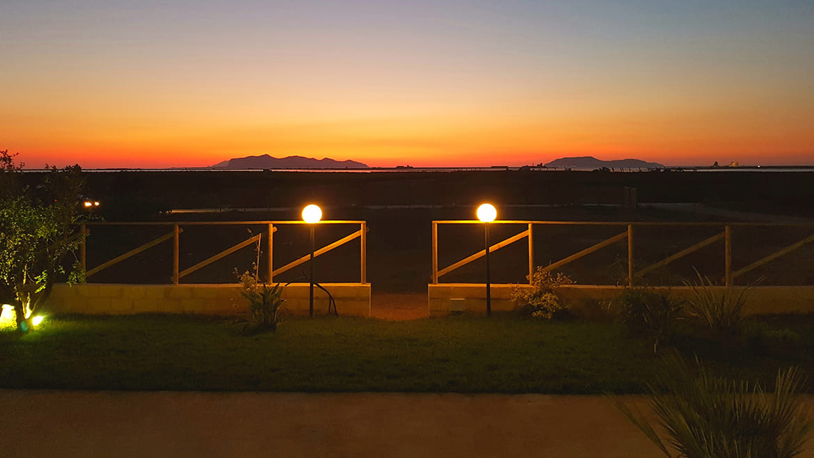 Marsala: Sonnenuntergang vor der Kitevilla Marsala: Sonnenuntergang vor der Kitevilla