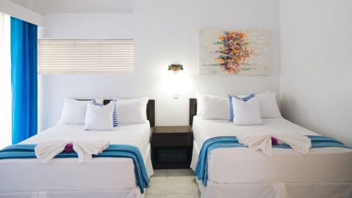 Tobago: Die Zimmer verfügen über zwei Doppelbetten Tobago: Die Zimmer verfügen über zwei Doppelbetten