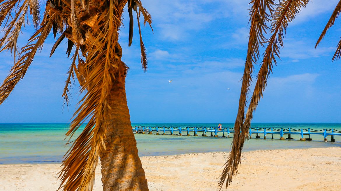 Djerba-Zarzis: Strandabschnitt des Komforthotel Zarzis Djerba-Zarzis: Strandabschnitt des Komforthotel Zarzis