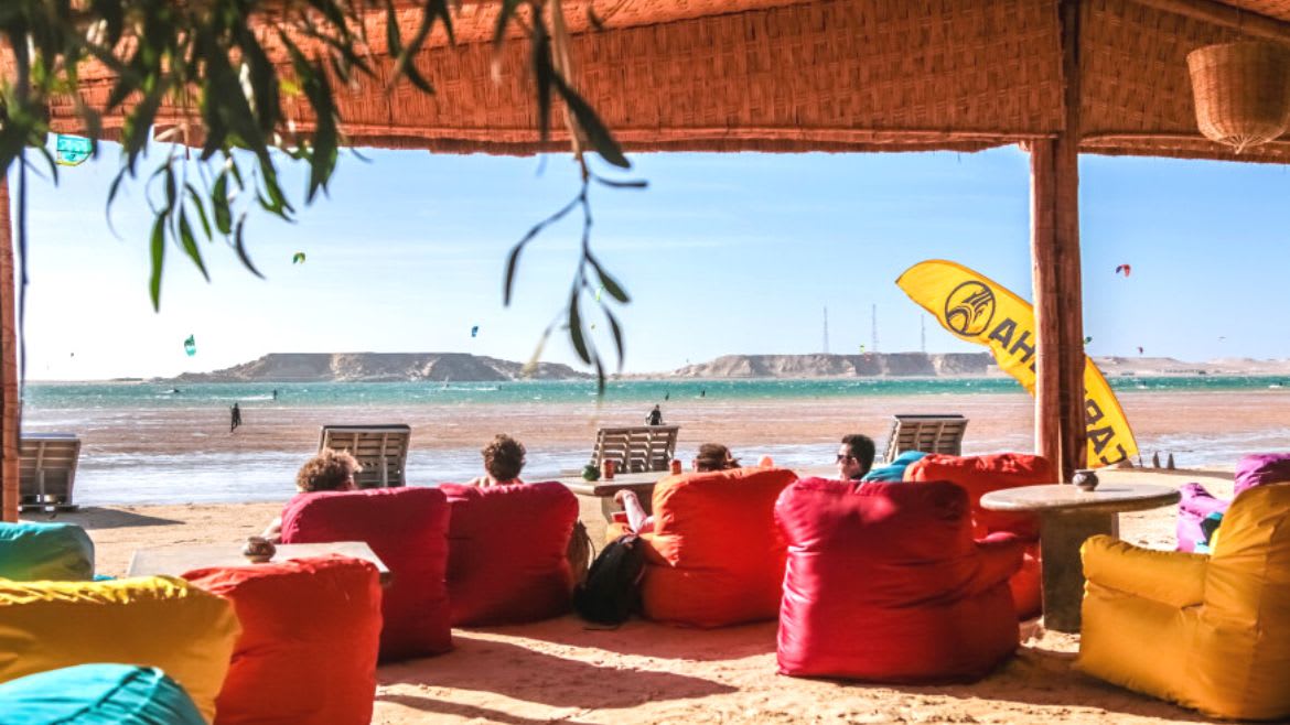 Dakhla: Strandbar im Surfhotel Dakhla: Strandbar im Surfhotel