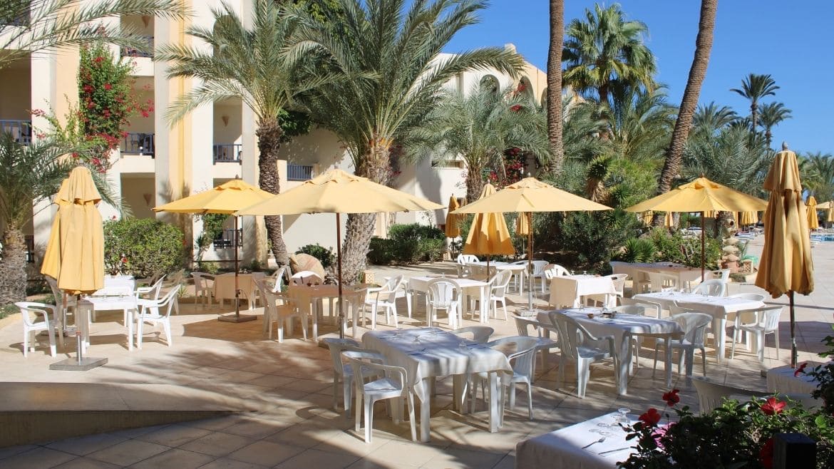 Zarzis: Terrasse des Buffet-Restaurants