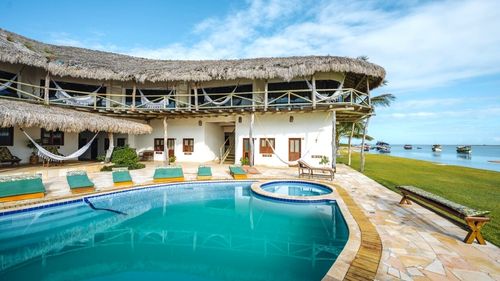 Ilha do Guajiru: Kitehaus mit direkten Lagunenblick Ilha do Guajiru: Kitehaus mit direkten Lagunenblick