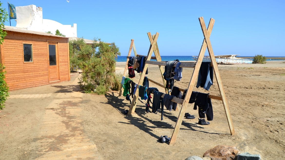 El Naaba: Trocknungbereich an der Station