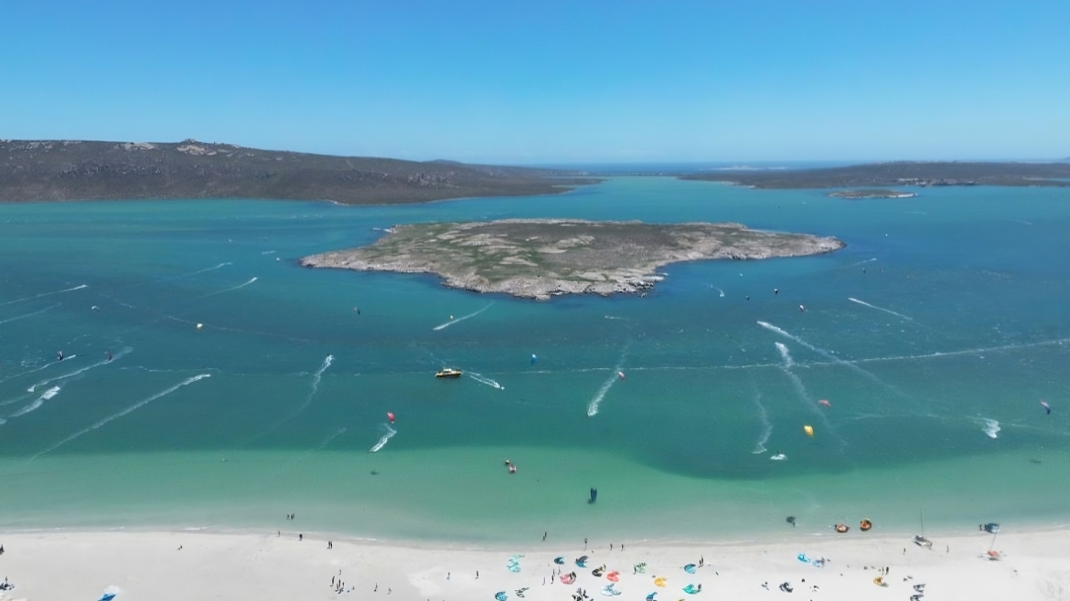 Langebaan: Übersicht des Hauptstrandes in Langebaan