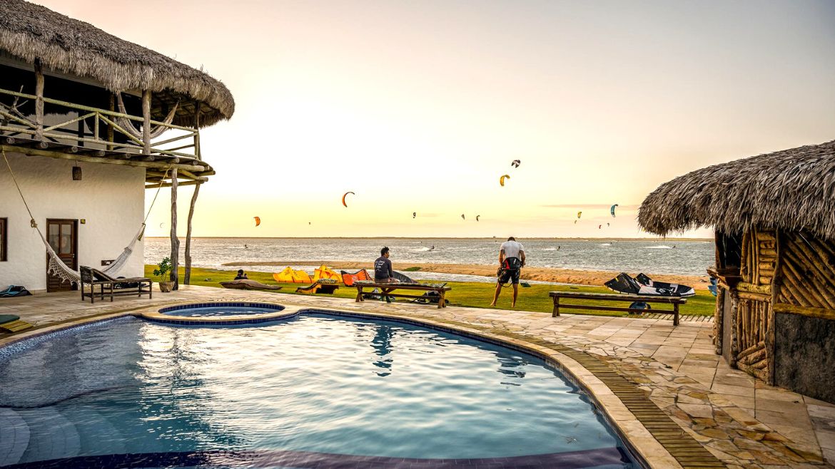 Ilha do Guajiru: Vom Kitehaus den Blick auf die Lagune genießen Ilha do Guajiru: Vom Kitehaus den Blick auf die Lagune genießen