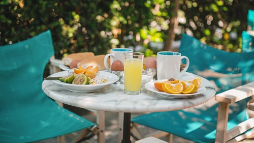 Fanes: Beim Frühstück kannst Du aus einem reichhaltigen Angebot wählen.