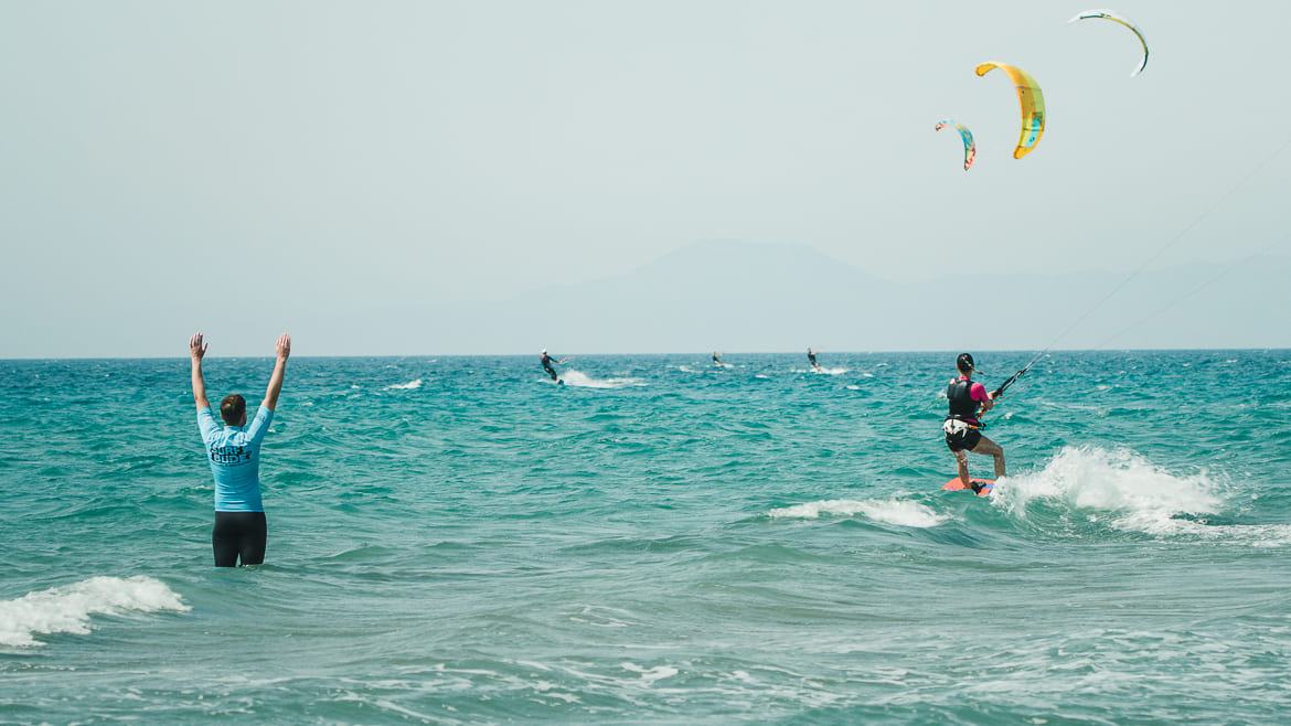 Rhodos Fanes: Kitesurfer an der Kitesurf Station 