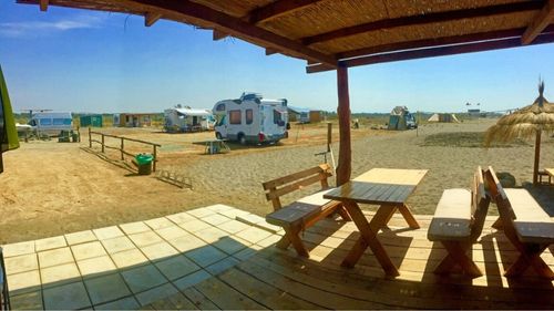 Ulcinj: Blick von der Terrasse der Standard Wohnwagen