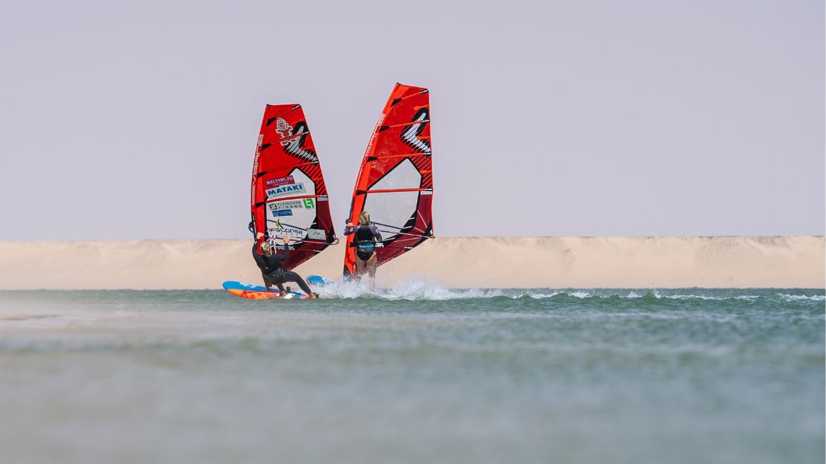 Dakhla: In der Lagune der Windsurf Station wird geschult und gefahren Dakhla: In der Lagune der Windsurf Station wird geschult und gefahren