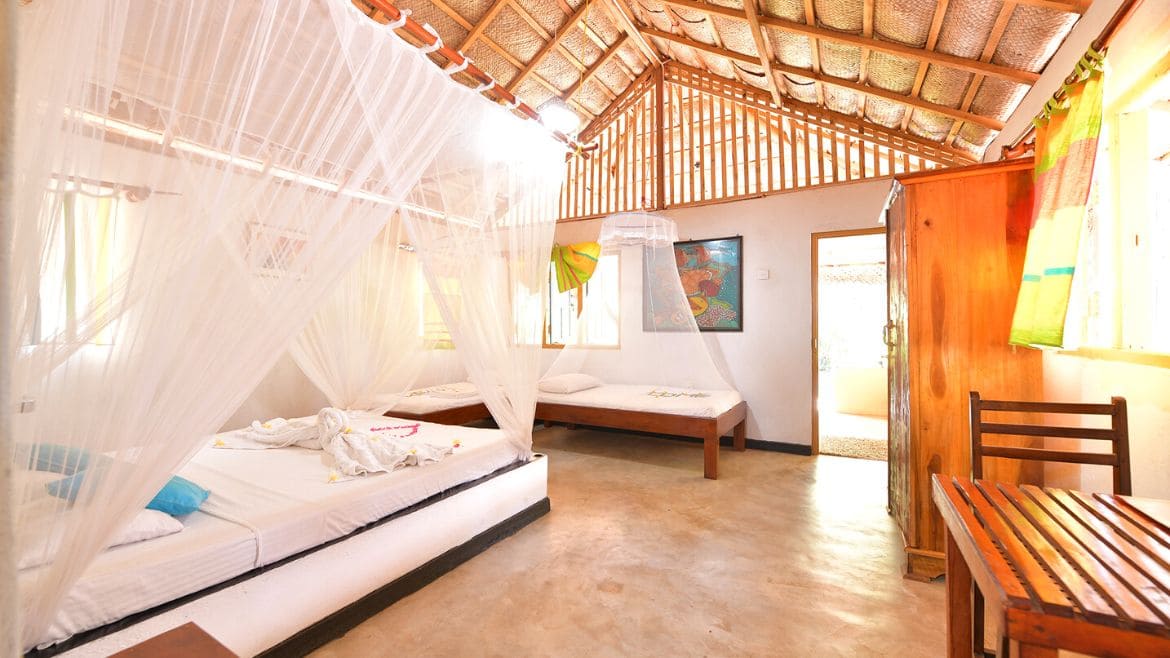 Kalpitiya: Ausreichend Platz in den Familien Cabanas Kalpitiya: Ausreichend Platz in den Familien Cabanas