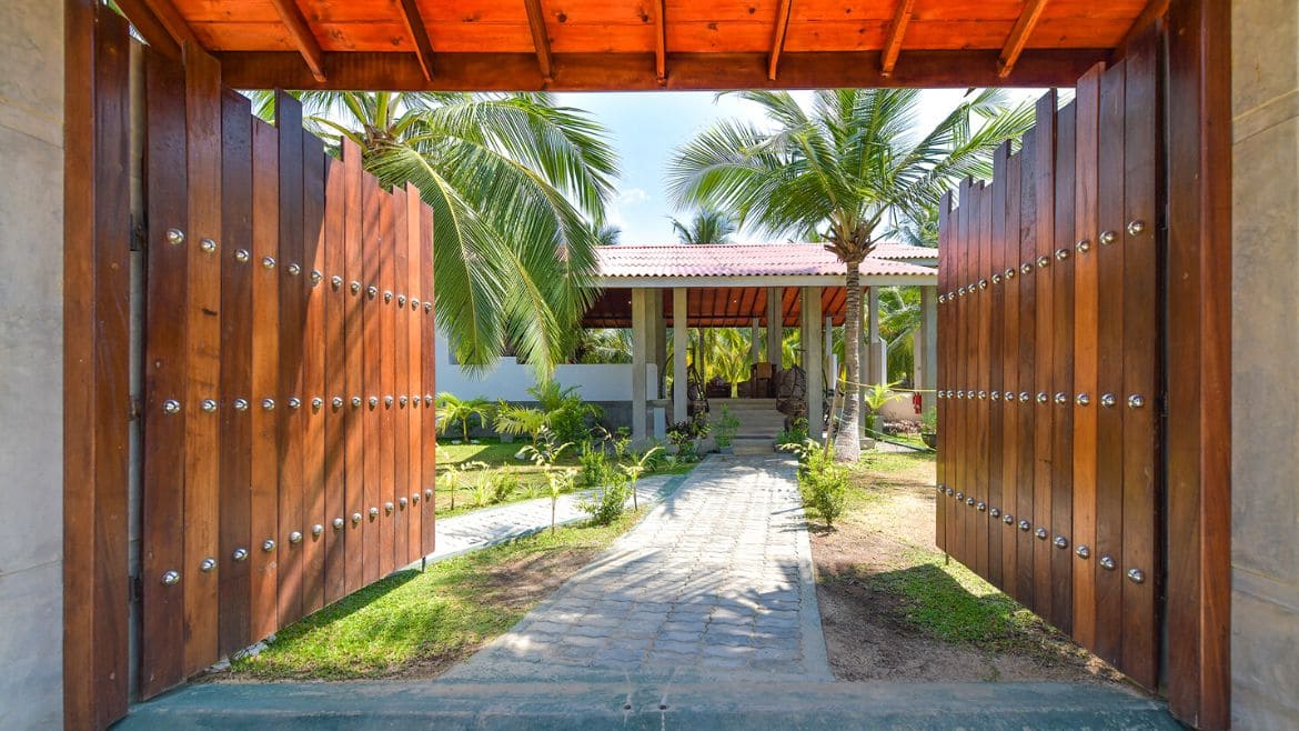 Kalpitiya: Eingangsbereich der Palmen Bungalows Kalpitiya: Eingangsbereich der Palmen Bungalows